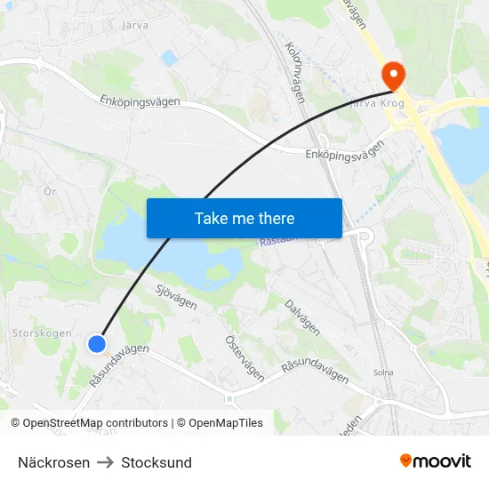 Näckrosen to Stocksund map
