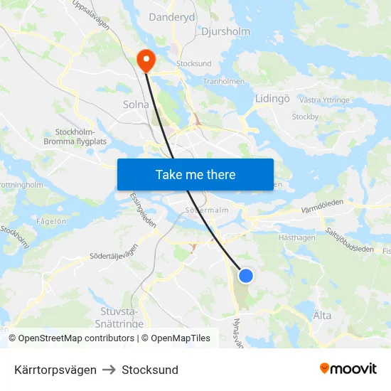 Kärrtorpsvägen to Stocksund map