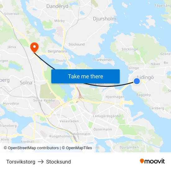 Torsvikstorg to Stocksund map
