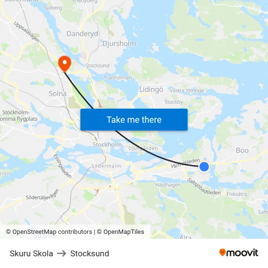 Skuru Skola to Stocksund map