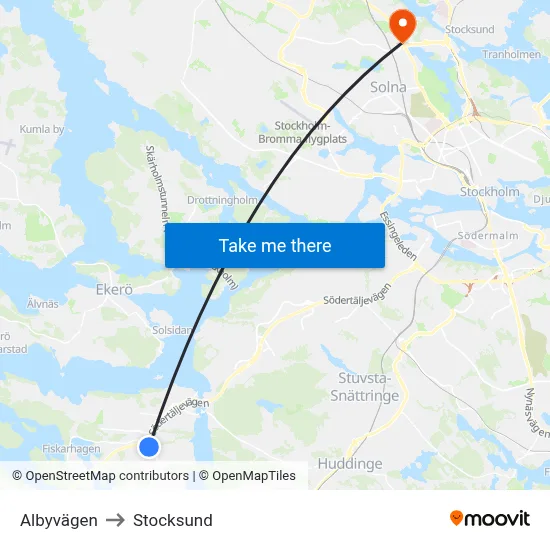 Albyvägen to Stocksund map