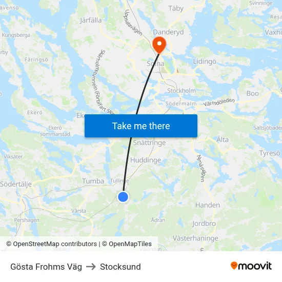 Gösta Frohms Väg to Stocksund map