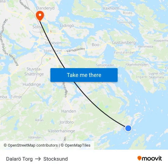 Dalarö Torg to Stocksund map