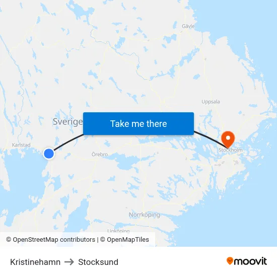 Kristinehamn to Stocksund map