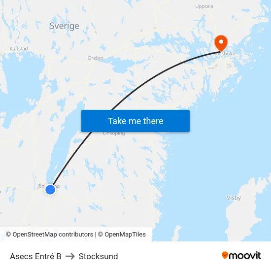 Asecs Entré B to Stocksund map