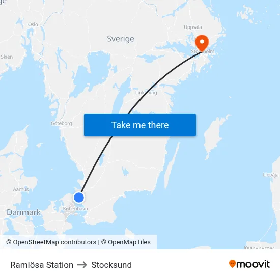 Ramlösa Station to Stocksund map