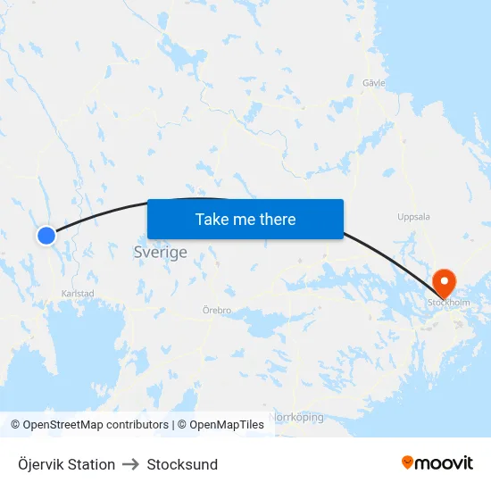 Öjervik Station to Stocksund map