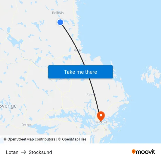 Lotan to Stocksund map