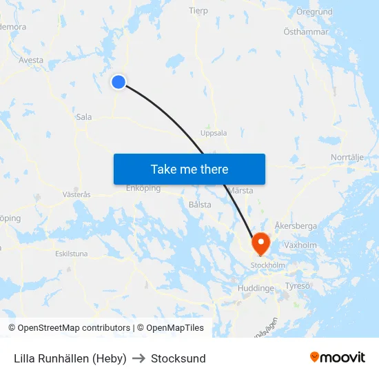 Lilla Runhällen (Heby) to Stocksund map