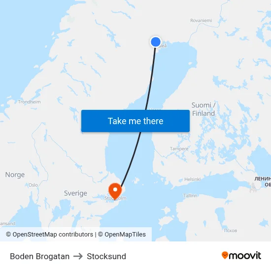 Boden Brogatan to Stocksund map