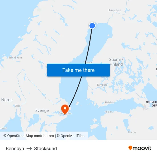 Bensbyn to Stocksund map