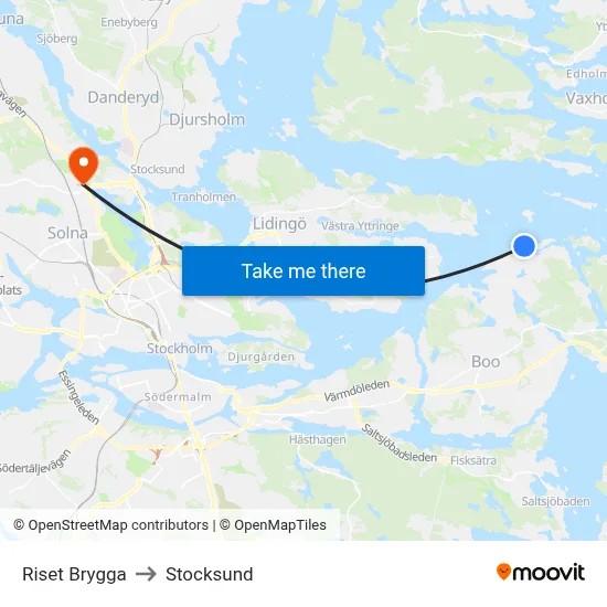 Riset Brygga to Stocksund map