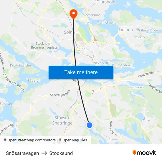 Snösätravägen to Stocksund map