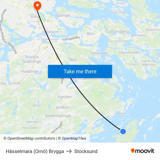Hässelmara (Ornö) Brygga to Stocksund map