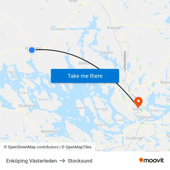 Enköping Västerleden to Stocksund map
