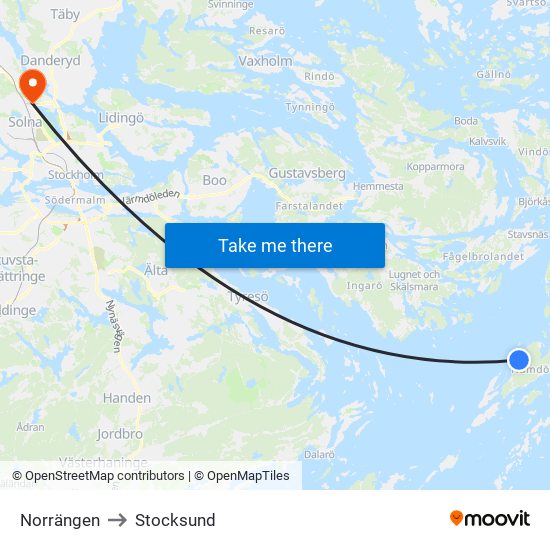 Norrängen to Stocksund map