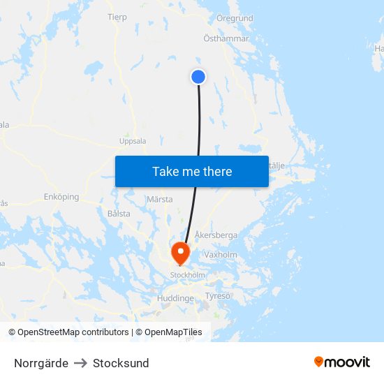 Norrgärde to Stocksund map