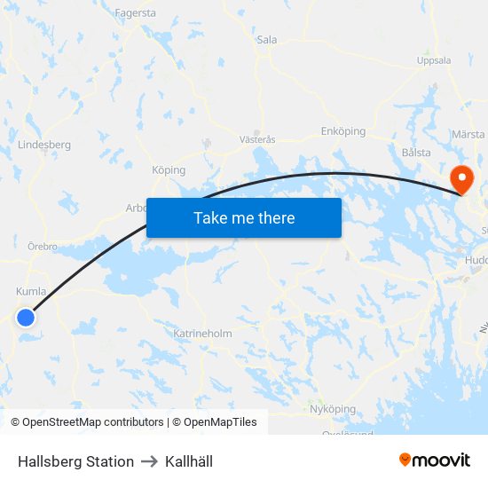 Hallsberg Station to Kallhäll map