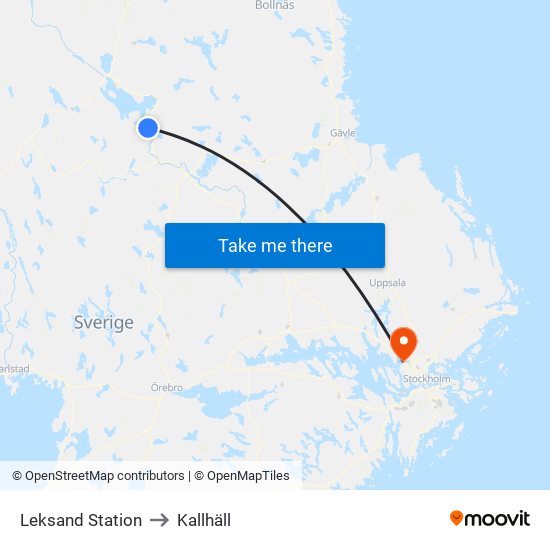 Leksand Station to Kallhäll map