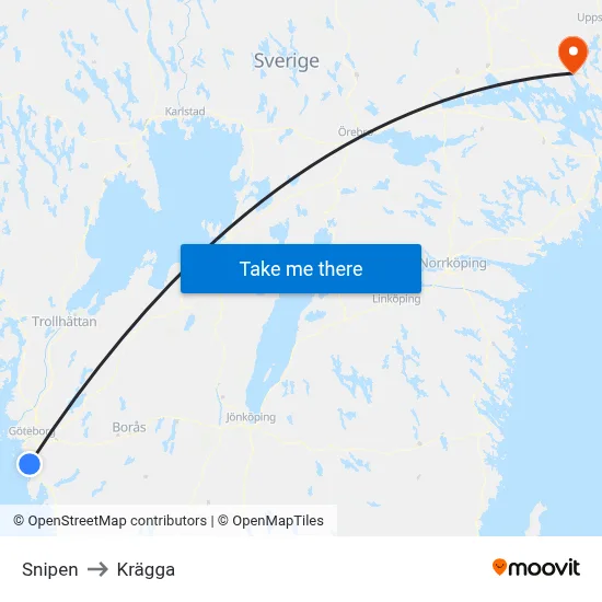 Snipen to Krägga map