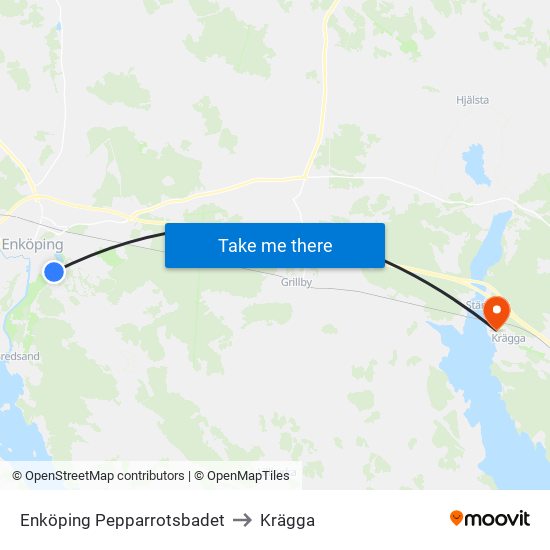 Enköping Pepparrotsbadet to Krägga map