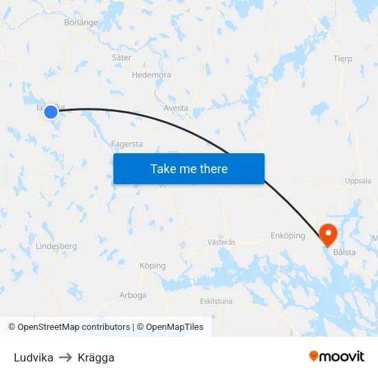 Ludvika to Krägga map