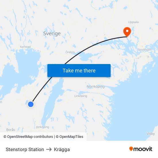 Stenstorp Station to Krägga map