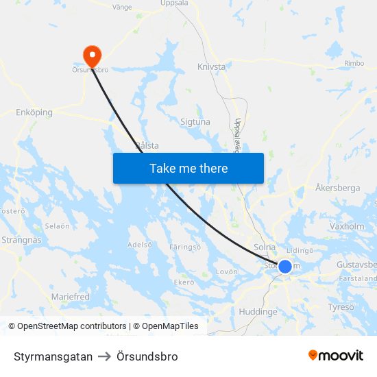 Styrmansgatan to Örsundsbro map