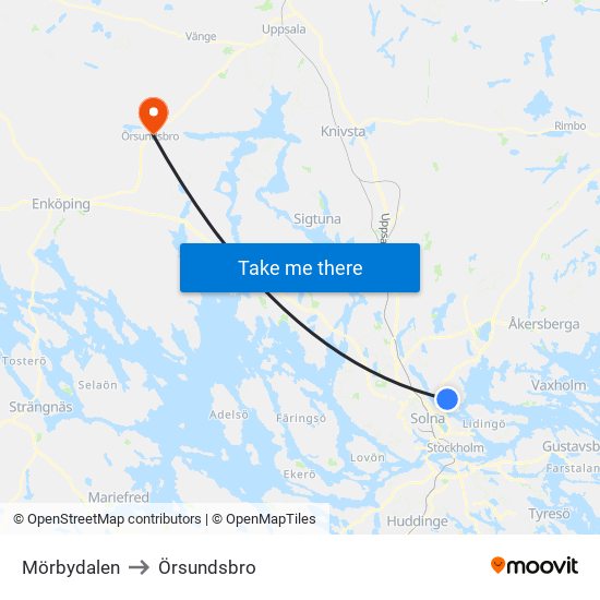 Mörbydalen to Örsundsbro map