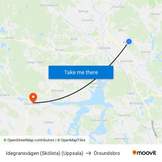 Idegransvägen (Skölsta) (Uppsala) to Örsundsbro map