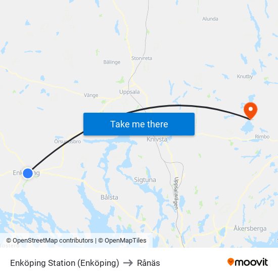 Enköping Station (Enköping) to Rånäs map