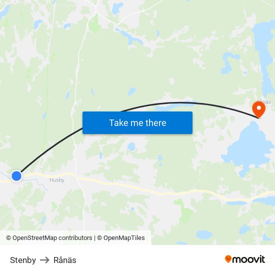 Stenby to Rånäs map