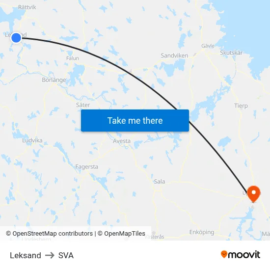 Leksand to SVA map