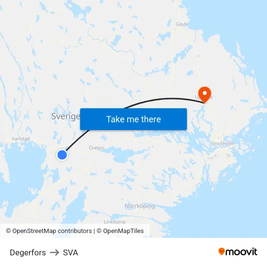 Degerfors to SVA map