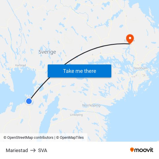 Mariestad to SVA map