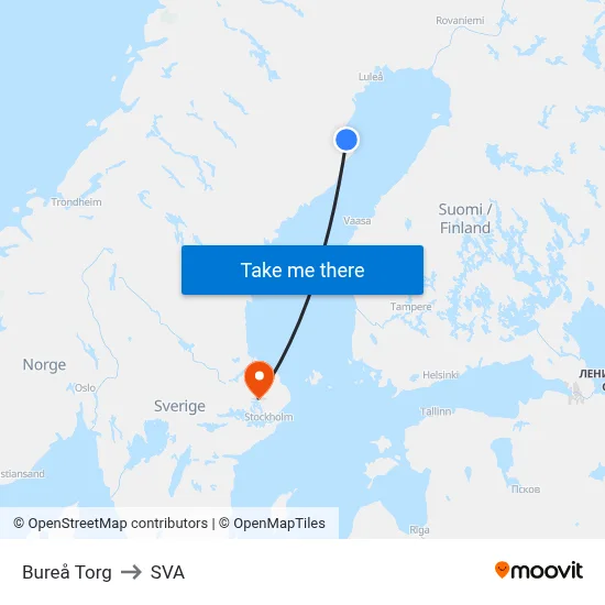 Bureå Torg to SVA map