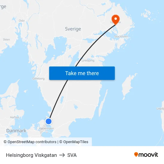 Helsingborg Viskgatan to SVA map