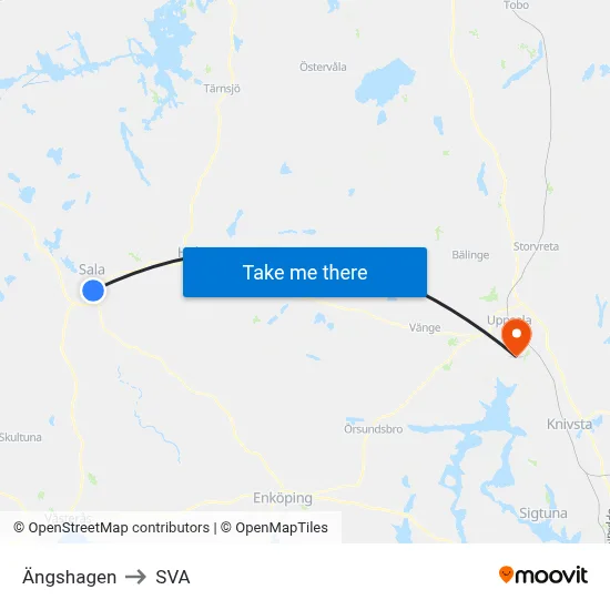 Ängshagen to SVA map