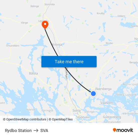 Rydbo Station to SVA map