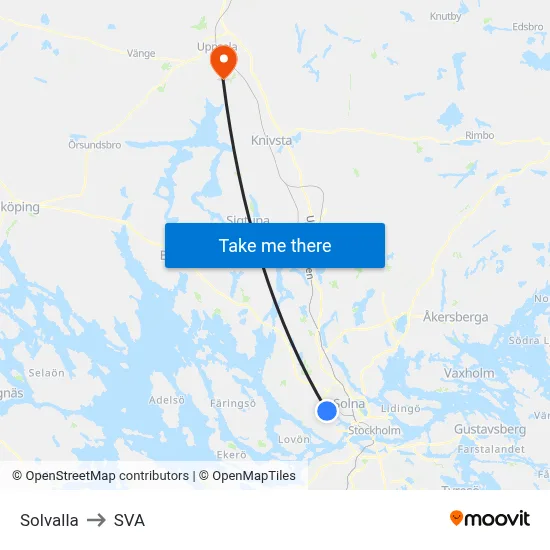 Solvalla to SVA map