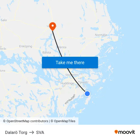 Dalarö Torg to SVA map