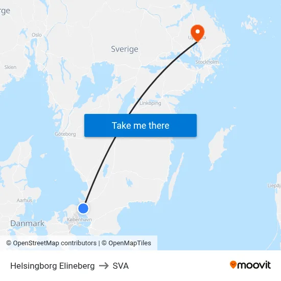 Helsingborg Elineberg to SVA map