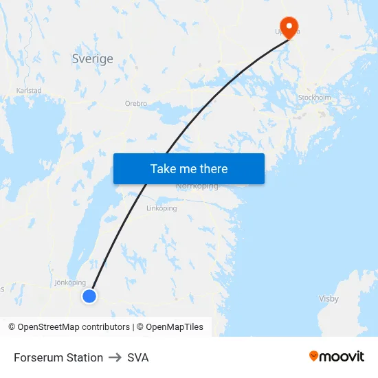 Forserum Station to SVA map