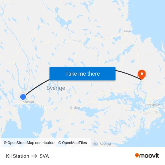 Kil Station to SVA map