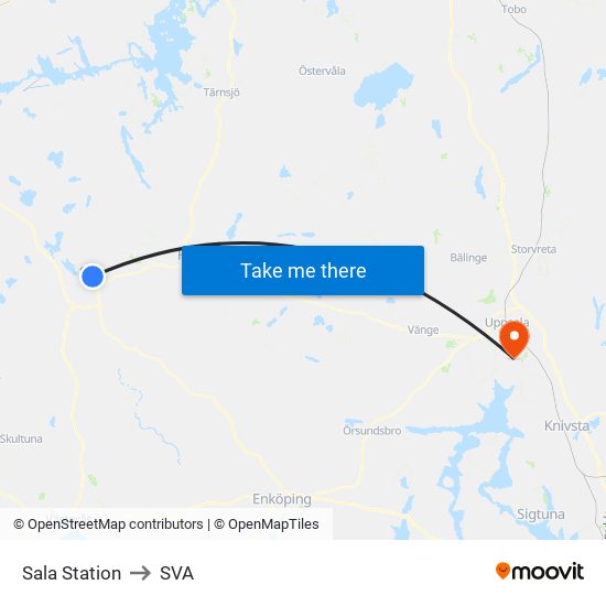 Sala Station to SVA map