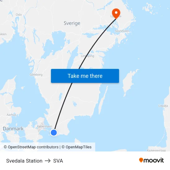 Svedala Station to SVA map