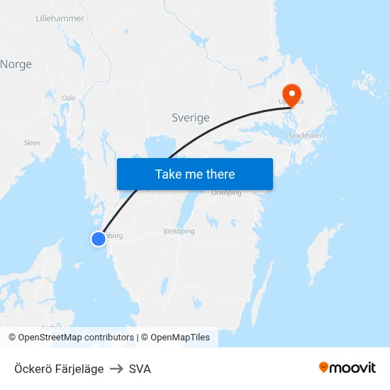 Öckerö Färjeläge to SVA map