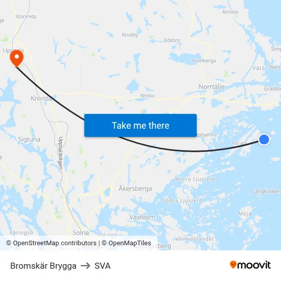 Bromskär Brygga to SVA map
