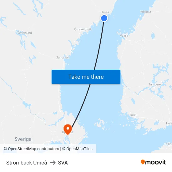 Strömbäck Umeå to SVA map