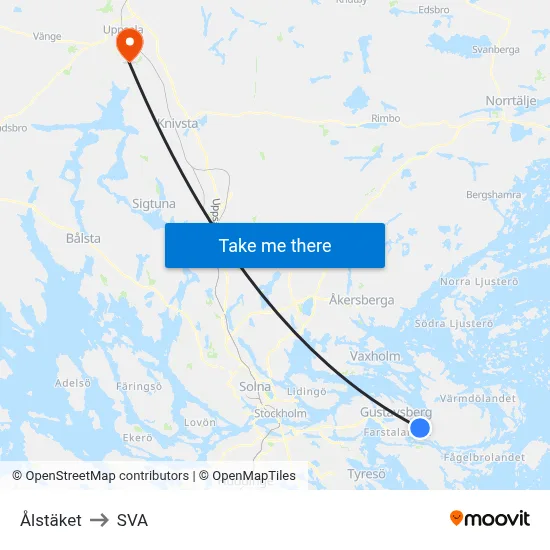 Ålstäket to SVA map